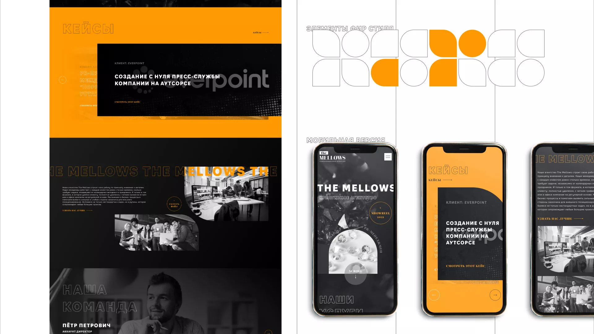 Разработка сайта креативного агентства «The Mellows» в Рошале