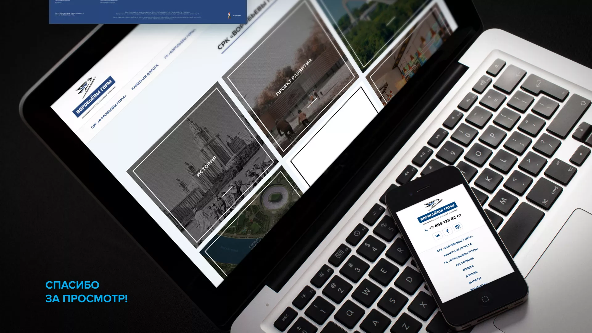 Разработка сайта в Рошале для спортивно-развлекательного комплекса «Воробьёвы горы»