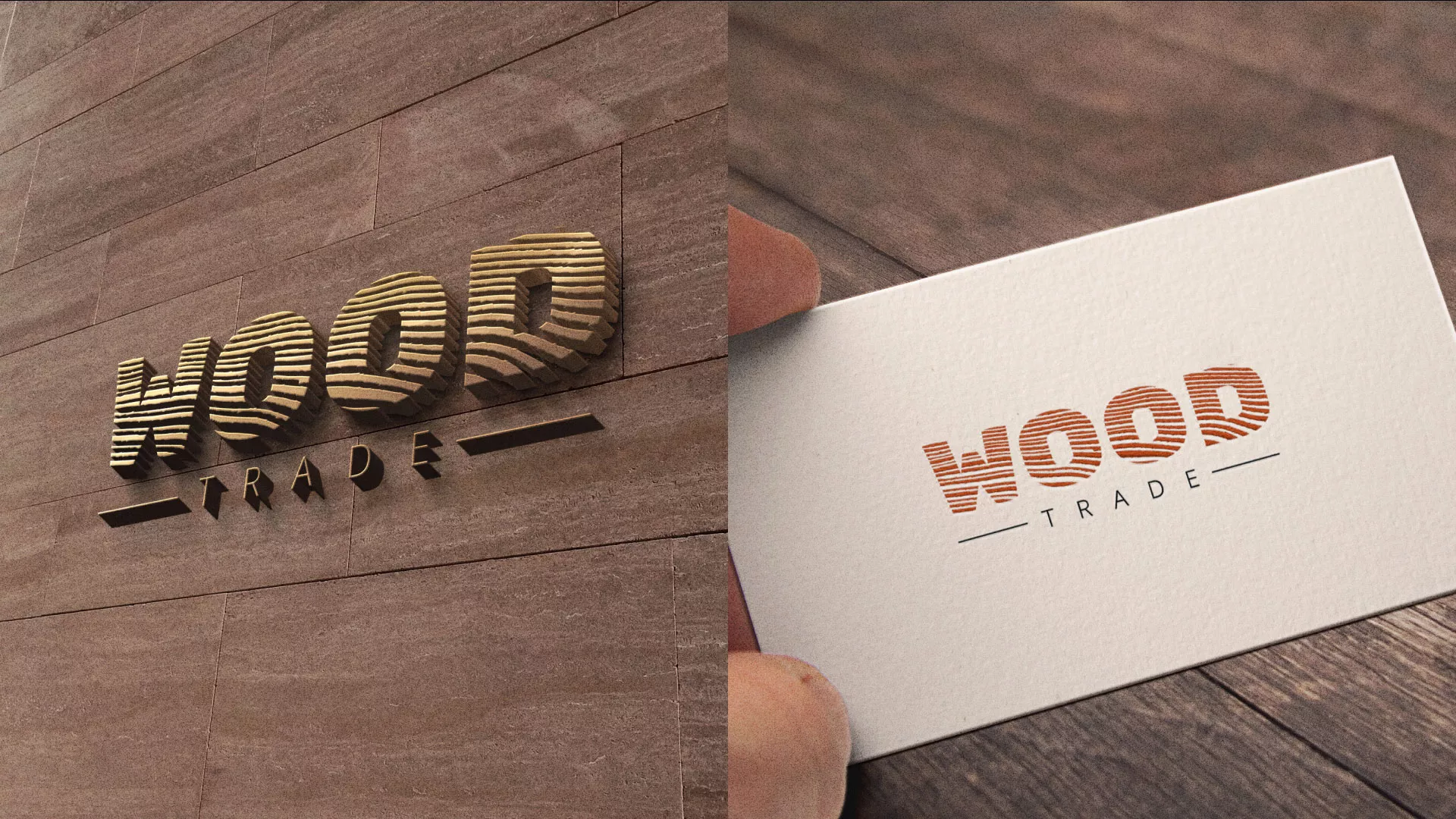 Разработка логотипа для компании «Wood Trade» в Рошале