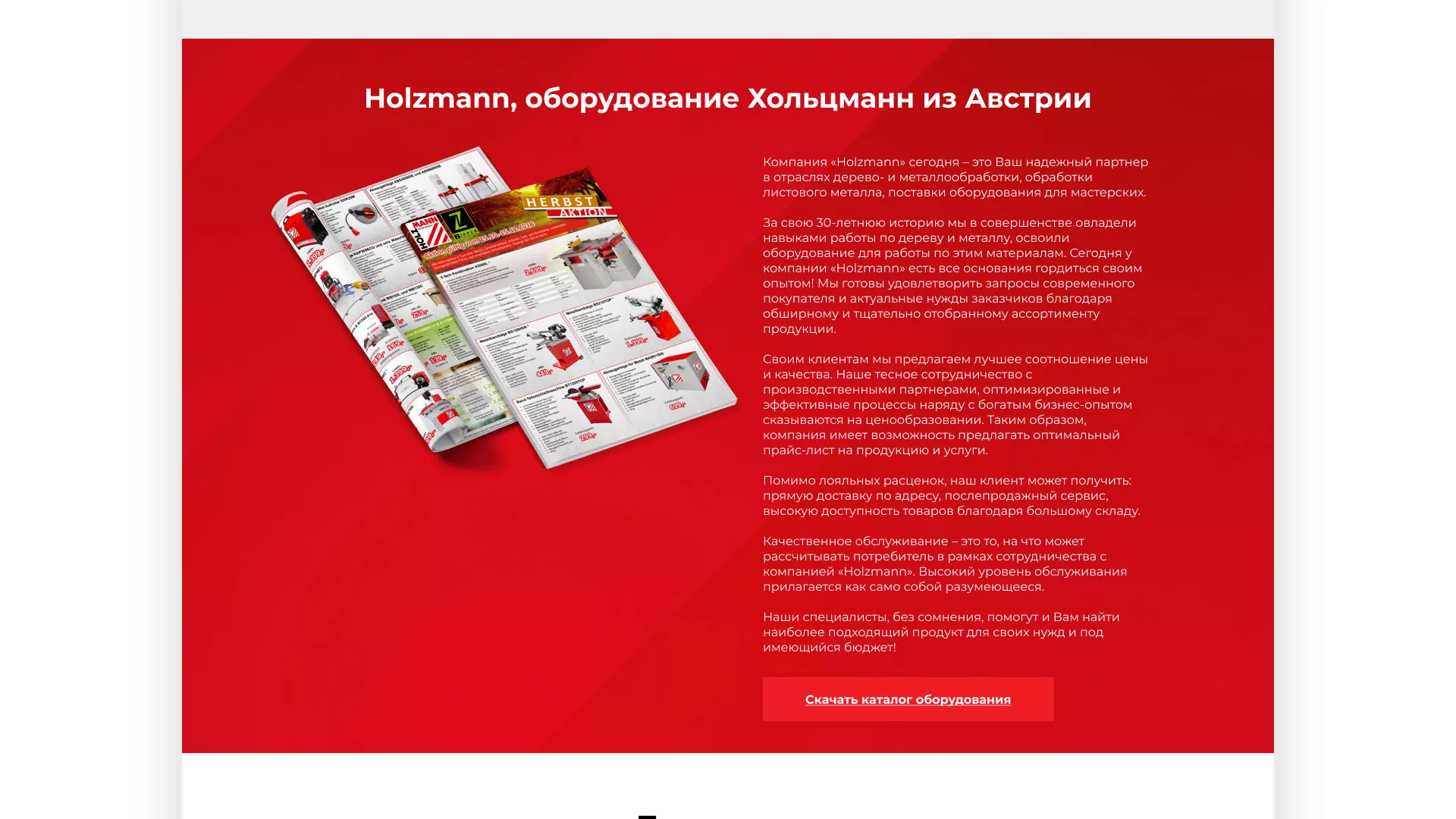 Создание сайта компании «HOLZMANN Maschinen GmbH» в Рошале