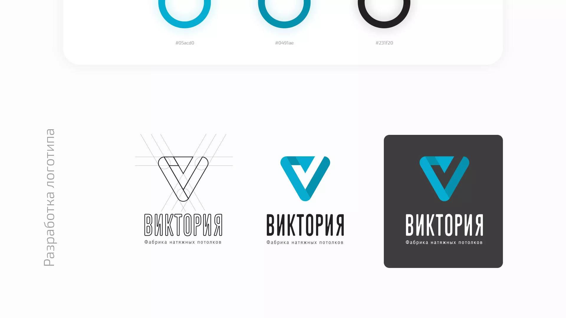 Разработка фирменного стиля компании по продаже и установке натяжных потолков в Рошале