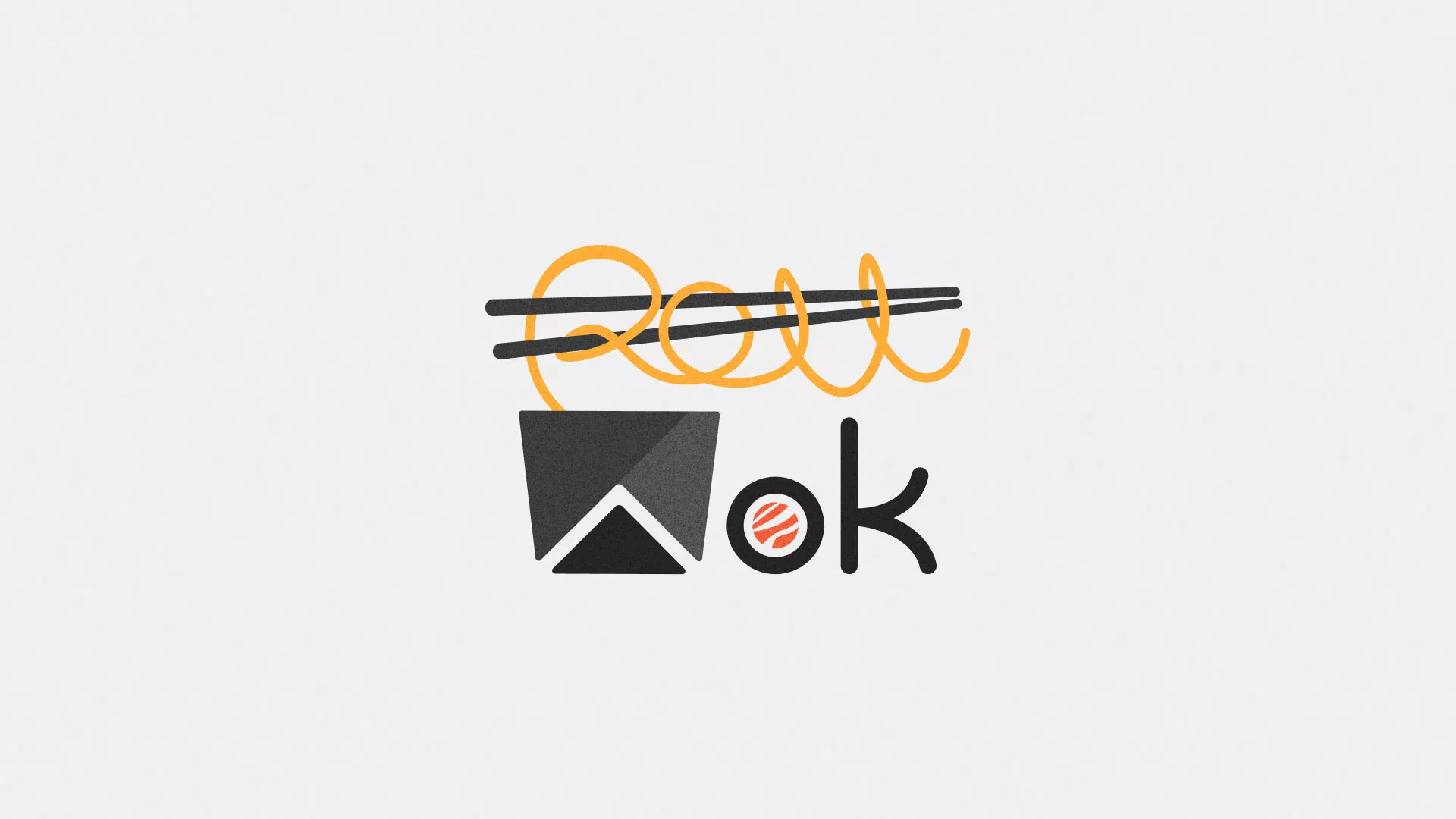 Разработка логотипа суши-бара «Roll Wok Club» в Рошале