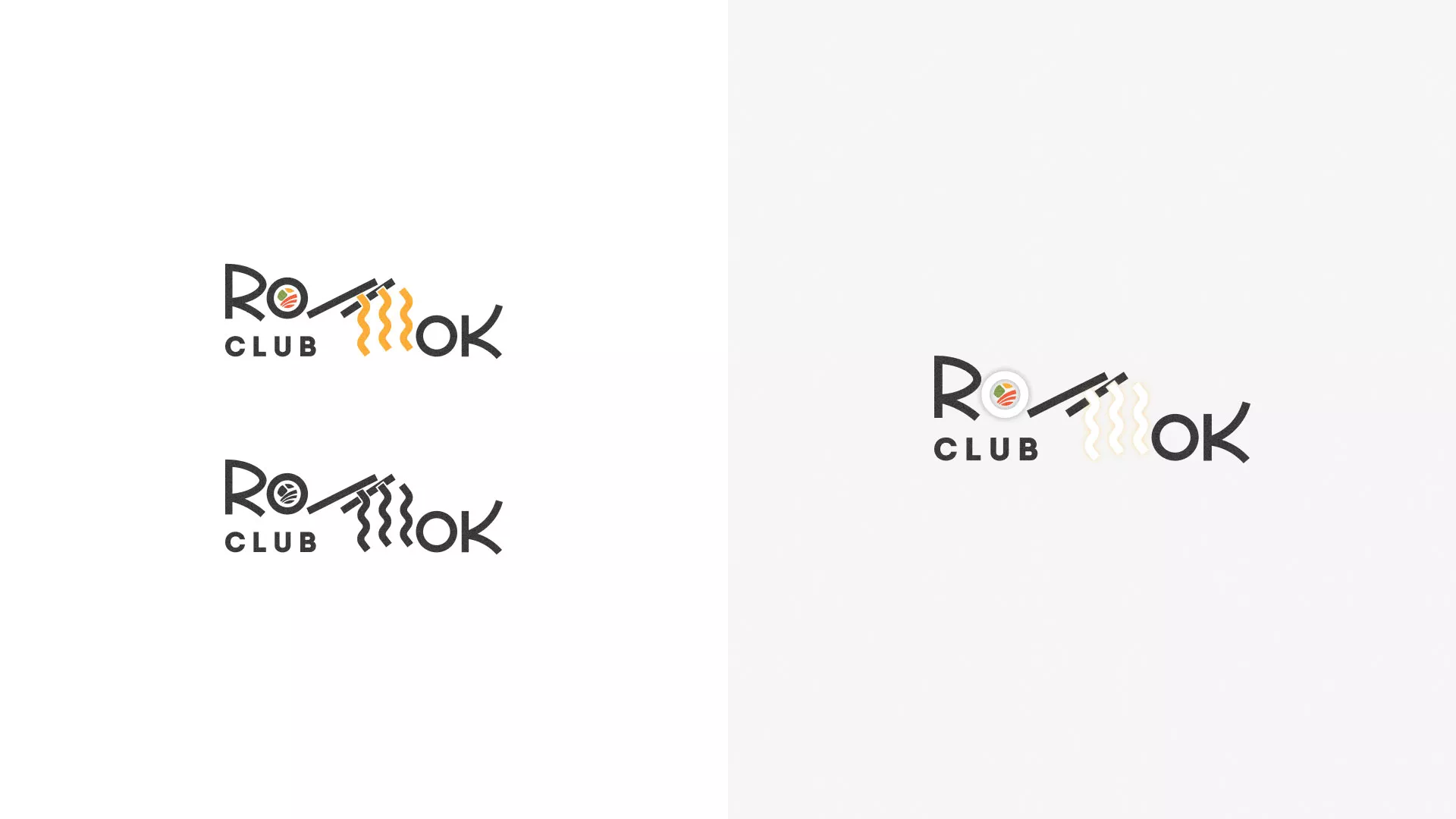 Создание логотипа суши-бара «Roll Wok Club» в Рошале