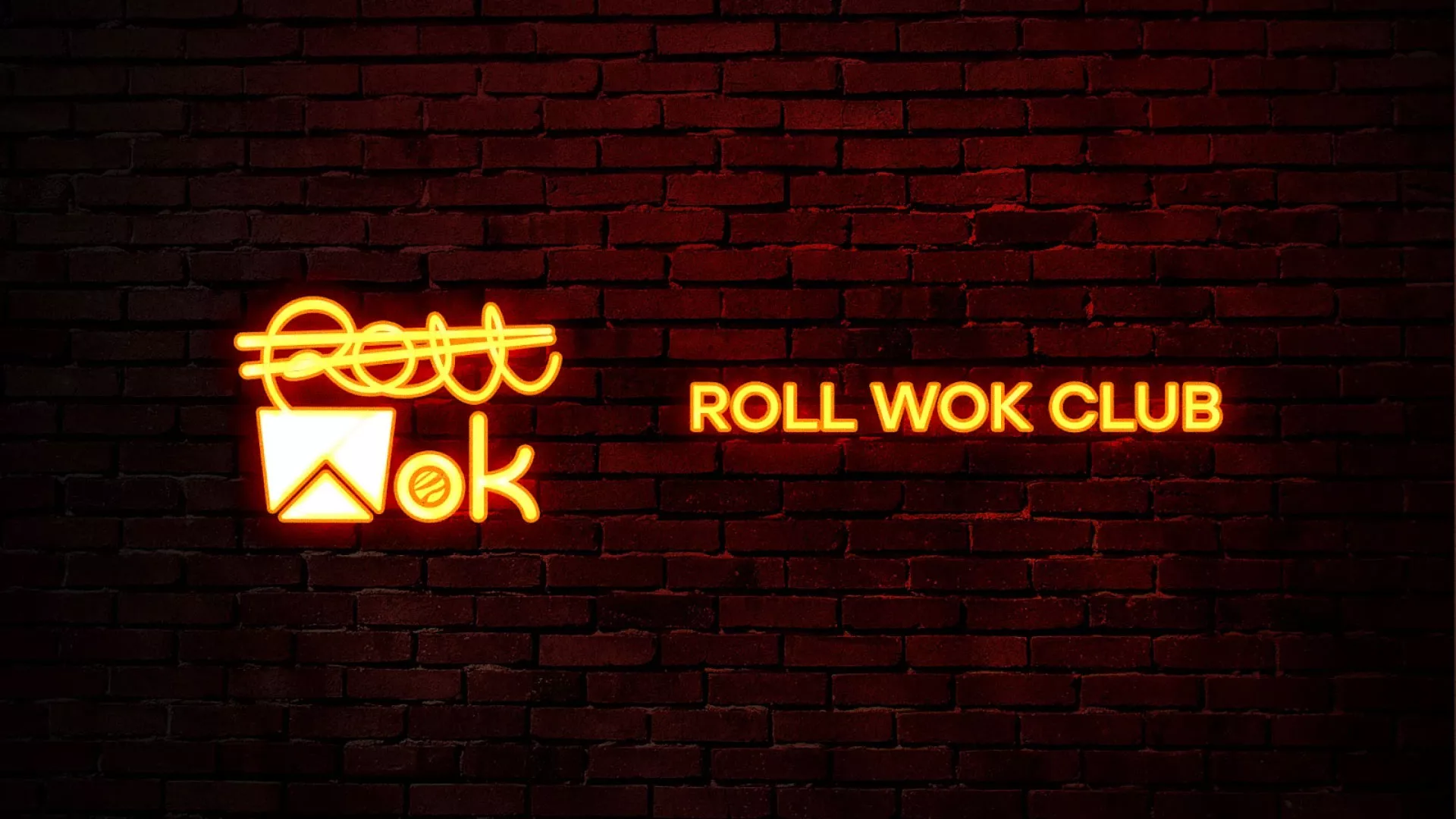 Разработка интерьерной вывески суши-бара «Roll Wok Club» в Рошале
